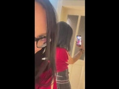 Selfie Video masturbate in mini skirt and stockings