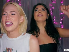 Natural tits sex video featuring Autumn Falls, Gina Valentina and Carter Cruise