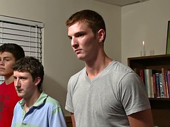 Hazed str8 stud in college assfucked by a voyeuristic frat