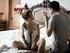 Blasen, Braunhaarige, Hundestellung, Doppelpenetration, Handjob, Lecken, Muschi, Flotter dreier