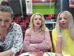 Three sluts have fun on camera