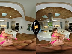 Dreidimensional, Grosser schwanz, Grosse titten, Braunhaarige, Handjob, Latina, Pov, Realität