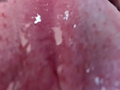 Tongue pierced ebony fetish tease spit close up
