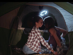 Alexis Fawx and Cecilia Lion hook up on camping trip