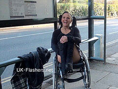 Paraprincess outdoor exhibitionism and flashing wheelchair