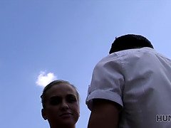 Watch as Cuckold watches as stranger fucks his girlfriend in POV