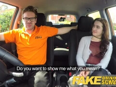 Fake Driving School New learners tight pussy stretched by instructors cock