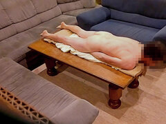 Hump Masturbation with Undressing on a Show Stage