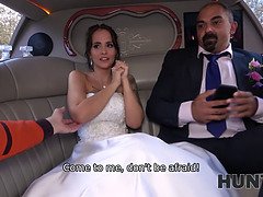 Random passerby scores luxurious bride in the wedding limo