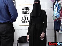 Busty young thief delilah day in hijab penalize pounded by a perv lp officer