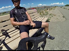 Pissing lycra in public while riding a bike