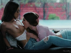 Sweet Young Brunette Lesbian Girls Kissing Girls - starring Gia Paige