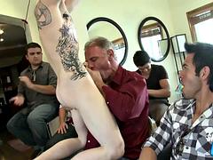 Amateur, Gay, Grupo, Fiesta, Público, Realidad