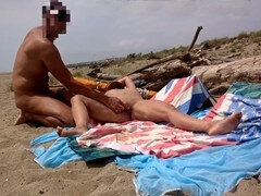 Pláž, Pár, Exhibicionisti, Masturbácia, Milf  mčbp, Vyzlečené, Vonku, Pička