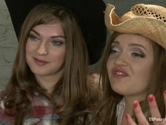Stiff Competition: Ts Tiffany Star Fucks the Living Cow Girl Hell out of A Hot Southern Girl
