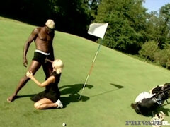 Private Black - Sylvia Sun Butt Banged By Big Black Cock On A Golf Court! - Public