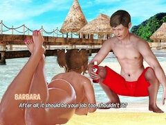 Max's Life Cap 24 - Massage to Sexy Woman on Nudist Beach