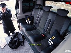 Czech Barbarra gets her tight pussy pounded in a fake taxi ride