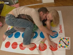Twister and sex toy for a hot blonde