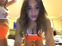 two Beautiful Funbags Waitress Dancing