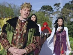 Tyttö, Musta, Suihinotto, Ruskeahiuksinen, Rankka, Hd, Todellisuus, Kolmen kimppa