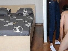 Amatør, Cfnm, Dominerende kvinne, Runke, Jeans, Avstraffelse, Slave