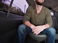 Cheated straight stud bangs gay ass in public van outdoors