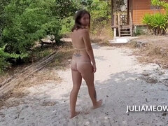 素人, ビキニ, フェティッシュ, 露出狂, 裸, 公共, オッパイの, 妻