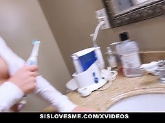 Stepsis Vienna Rose gets her tight pussy pounded in the bathroom