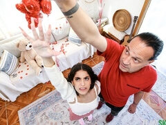 18, Stor røv, Stor pik, Pik sutte, Brunette, Hundestilling, Teenager, Bryster