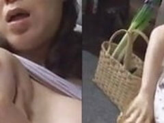 Pretty sexy Japanese girl's unshaved vag creampied