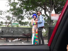 Stranded teenage clown Mikayla Mico nails stranger in public