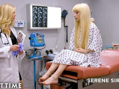 Lesbian Squirts Galore with Kenzie Reeves - busty female doctor fingers patient