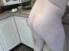 DuBarry home nudist cooking. Milf in kitchen naked in high heels. Pussy cunt tits boobs nipples ass - Verified amateurs