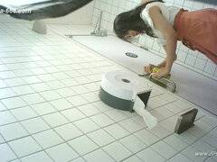 Asiatique, Chinoise, Fait maison, Pisser, Public, Adolescente, Toilettes, Voyeur