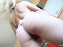 A Plumber's Eye View! - Young blonde sweetie with big naturals Brook Little