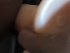 Huge Dildo in Tiny Pussy