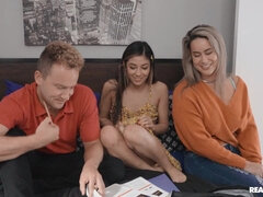 美女, フェラチオ, 女 人男 人, ハードコア, Hd, 怪物, ヤリマン, 三人