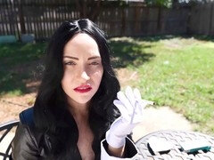 본디지 훈육 사디즘 마소치슴, 지배, 여자 지배, 글로브, 랑제리, 야외의, 스모킹, 스타킹