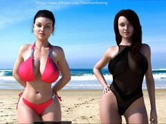 Пляж, Сперма на лице, На природе, На публике, Мачеха