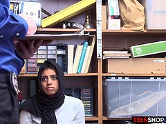 Muslim teen with huge tits busted stealing from a store
