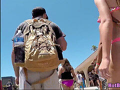 Tanned Bikini g-string hot bods Teens SPied Hidden cam beach