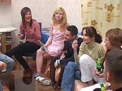 Russian teen cuties play spin the bottle