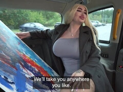 Big boobs blonde bimbo is going to get rammed in the backseat