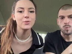 Busty slut gets a load of cum in her ass after riding cock in the car live on sexycamx.com