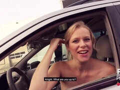 Grote kont, Blond, Auto, Sperma shot, Moeder die ik wil neuken, Buiten, Openbaar, Tieten likken