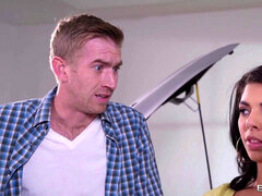 Brazzers - Step sisters share schlong behind dads back