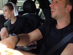 Amish Alexa Nova riding guy's cock in the car and at his place