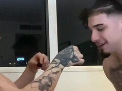 Americano, Mamada, Corridas, Gay, Tatuaje, Trio