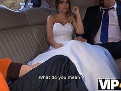 Watch Jennifer Mendez's cuckold hubby watch her busty bride-to-be get a workout before her husband.